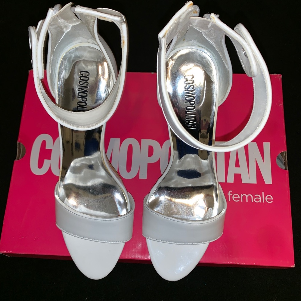 White Strap stilettos
